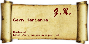 Gern Marianna névjegykártya